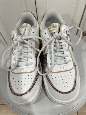 Nike Air Force 1 Low - White with Leopard Accent